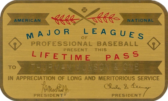 Thurman Munson Major League Baseball Lifetime Pass